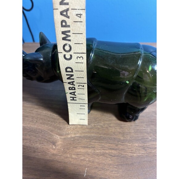 Vintage Avon Big Game Rhino Decanter After Shave Empty No Box Green - Picture 11 of 11